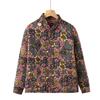 Mom's Floral Long-Sleeve Cotton Jacket for Middle-Aged and Elderly Women