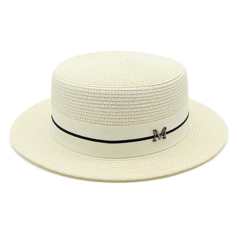 Paper Straw Wide Brim Beach Hat For Women Summer Sun Protection