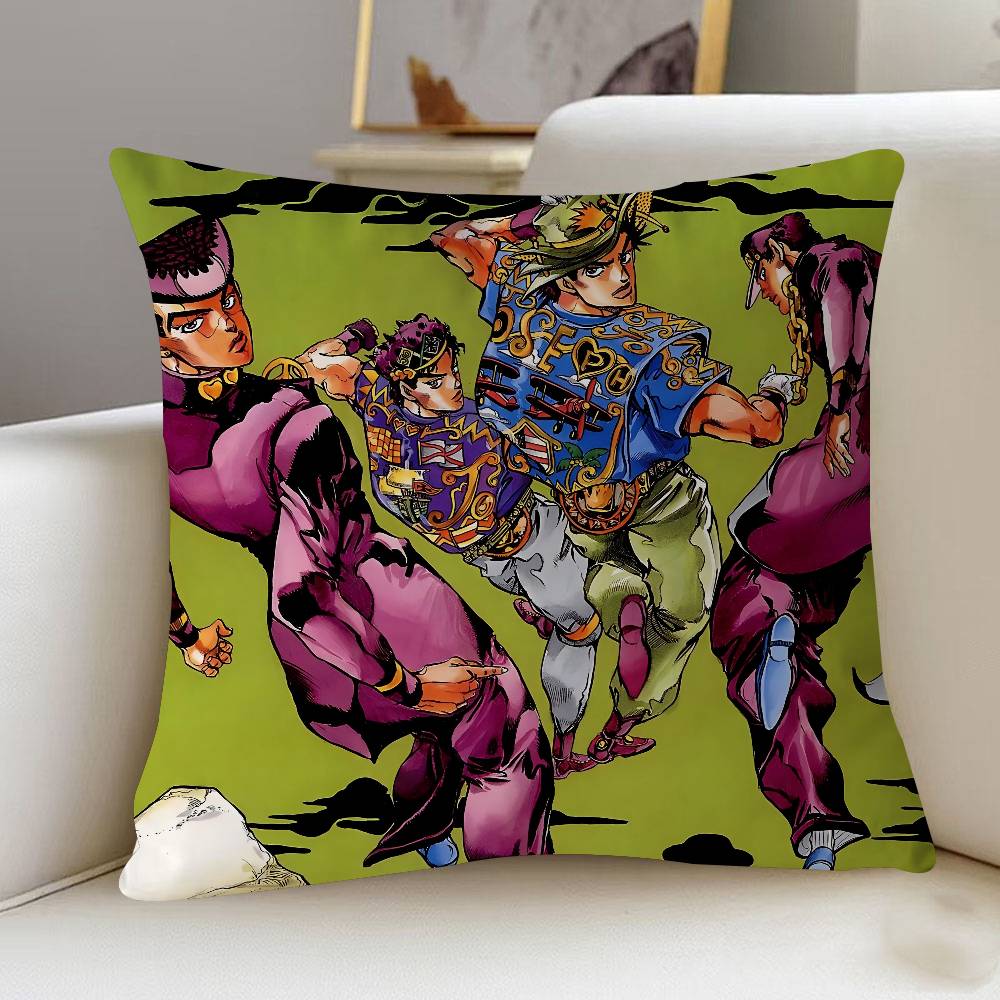 

J-Jotaro Kujo J-JOJO 45*45cm Cushion Cover Pillow Cover Decor Pillowcase Home Pillowcase For Couch Pillow 12x12Inch