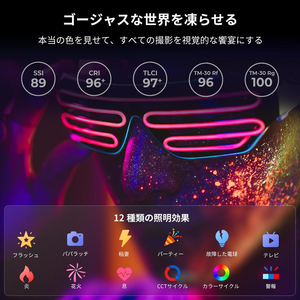 SmallRig RC 60C RGB LED Video Color PD Fast Manual and App Ideal for with 12 Light Light Edition 4808 Light, 2500K-10000K Temperature, Charging,