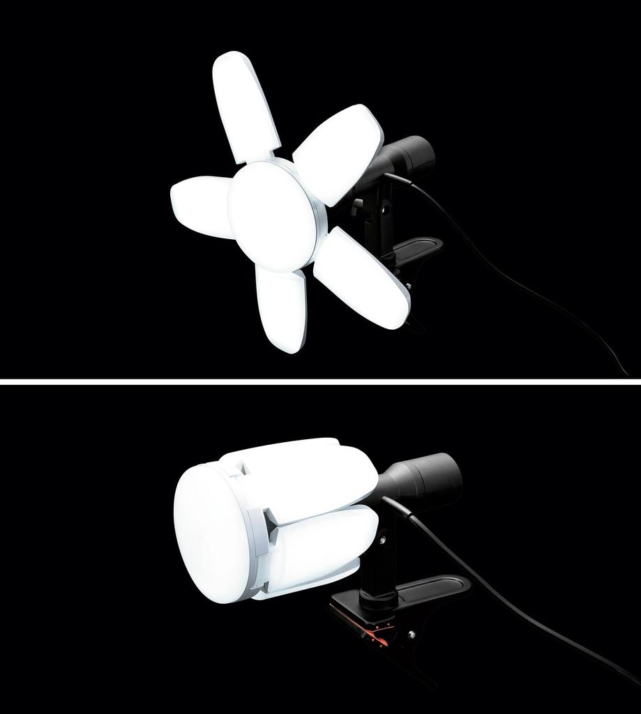 Takagi SAKUTO NEO 90W LED Clip Light CLT-90SLA EARTH MAN with Magnet, Side-Connected Outlet, Indoor Use, Adjustable Illumination Range, Work Light,