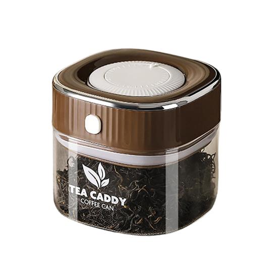 Sealed Jar, Space-Saving Design with Airtight Lids, with One-Click Vacuum Sealing Glass Container, for Tea Coffee Beans Snacks