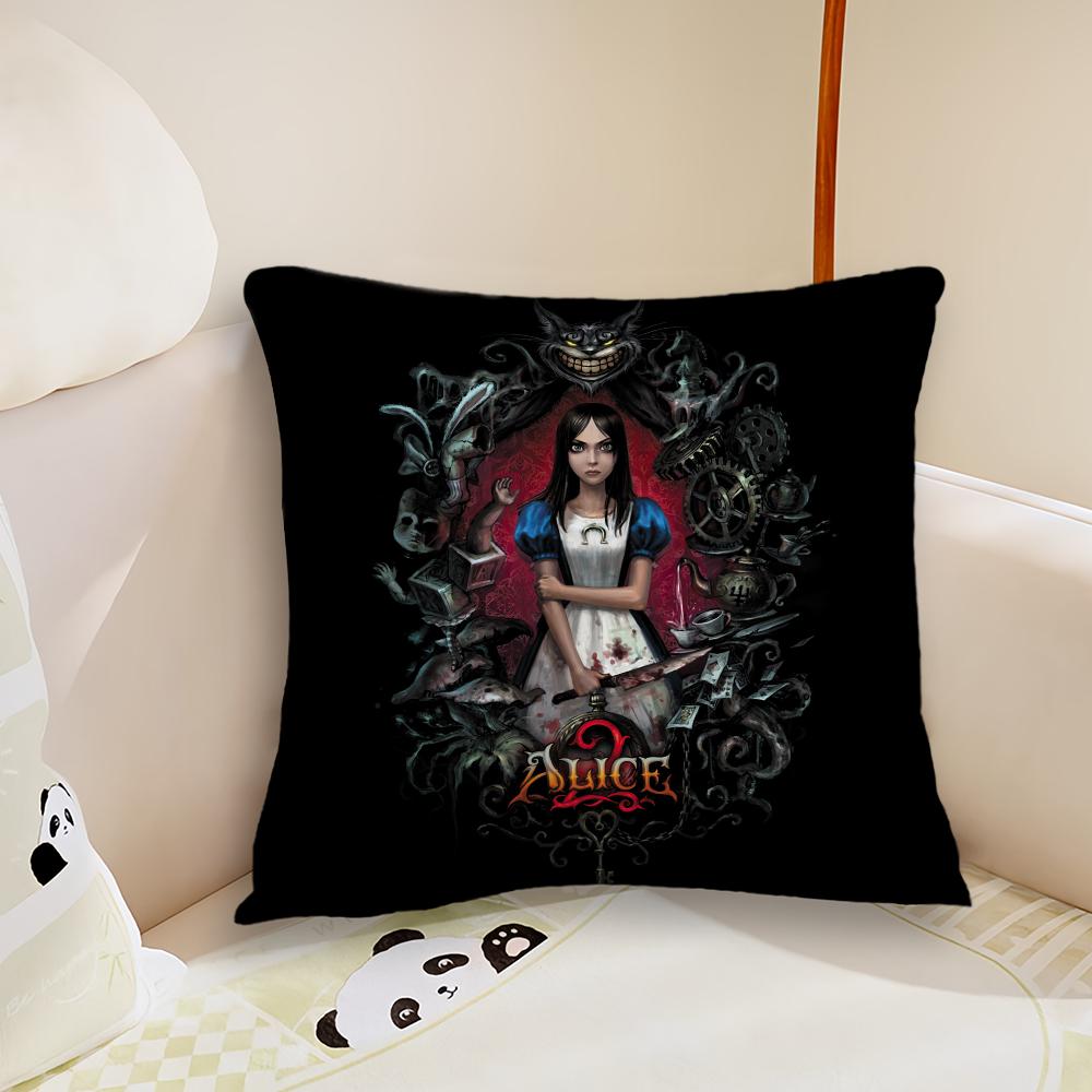 AAlice MMadness Returns Cushion Cover Pillow Case Plush Fabric Soft Double Sided Print Sofa Cushion Cover Throw Pillow Covers