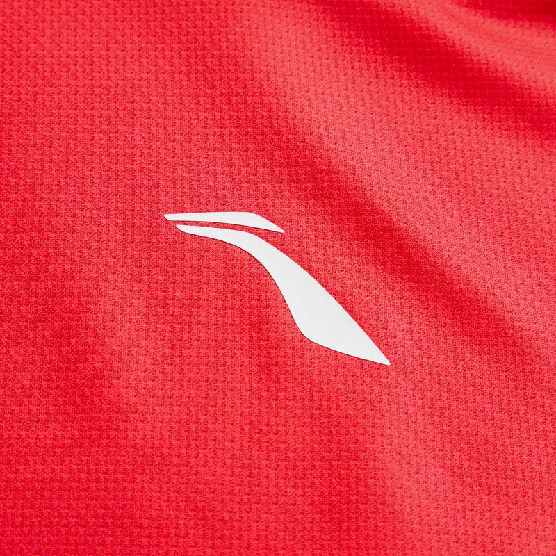 Li-Ning Soft Comfortable Breathable Sports Pullover Short Sleeve T-Shirt Unisex Tops Cherry-Blossom-Red AATT077-2