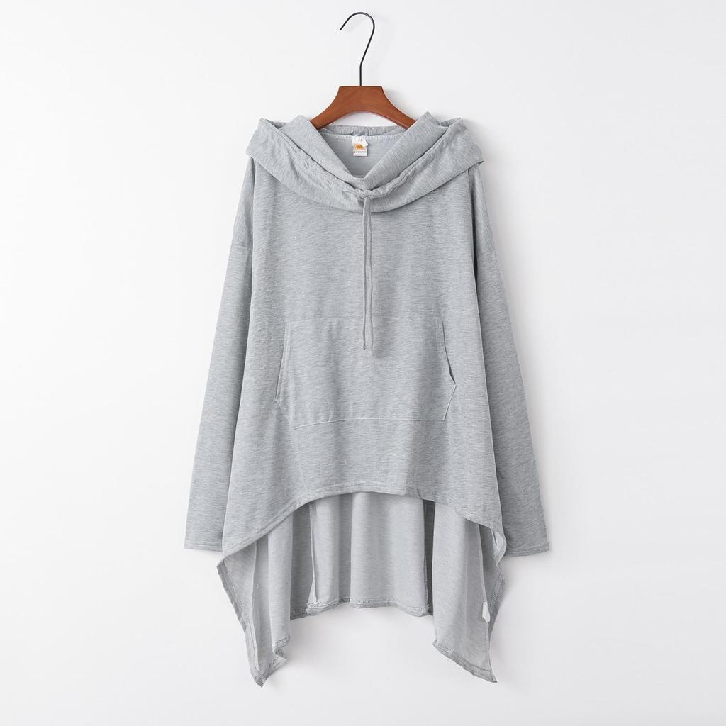 2023 Autumn/Winter European & American Solid Color Long Hooded Sweatshirt