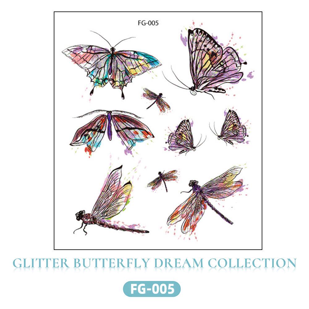 Glitter Gradient Butterfly Face & Eyeshadow Temporary Tattoo Stickers