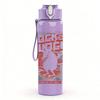 1PC Rock band red grunge text print 750ml colorful plastic sports water bottle leakproof pop up lid with straw for outdoor work home use