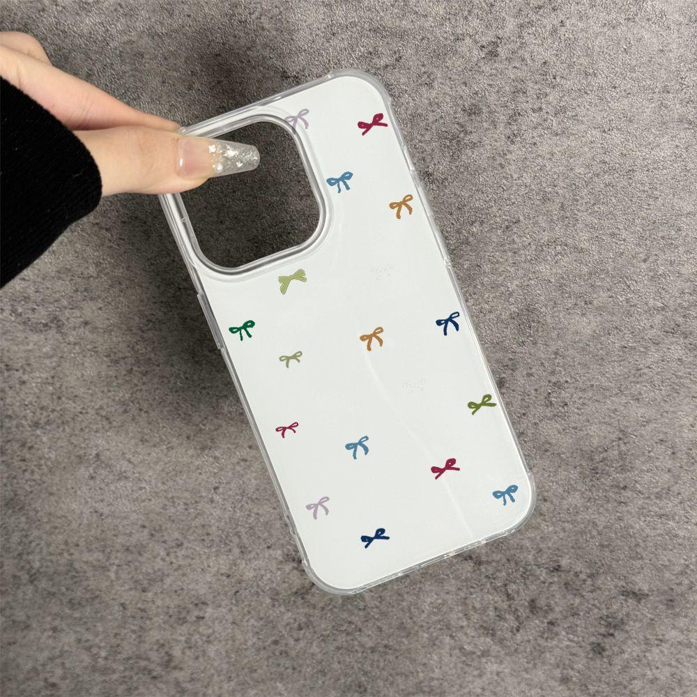 ins color bow iPhone17promax mobile phone case is suitable for Apple 16promax white background imd case 15.