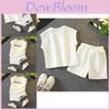 Trendy White Cotton Two Piece Summer Outfit For Boys Age 3 To 8 With Soft Fabric