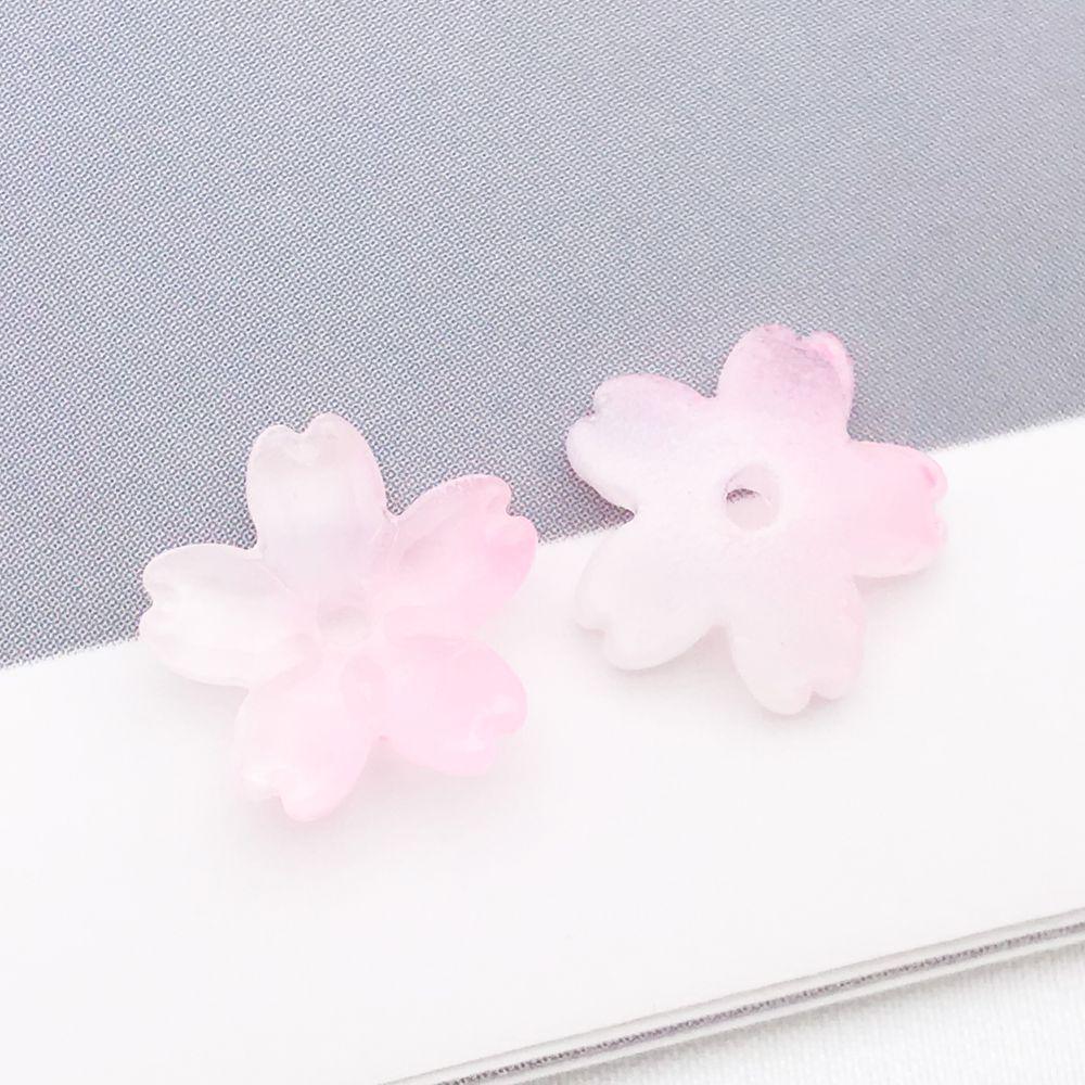 50 Multicolor Transparent Gradient Cherry Blossom Petal Charms for DIY Jewelry