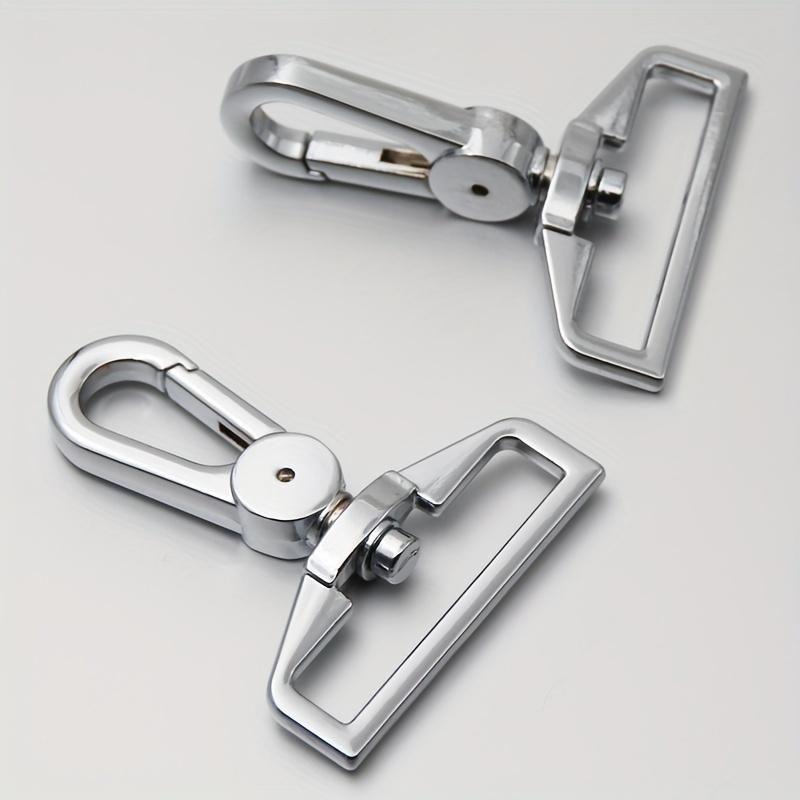 2Pcs 38mm Metal D-Ring Swivel Eye Clasps - Large for Craft Bags, Belts, Webbing & Keychains