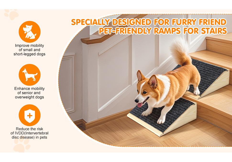 Wooden Pet Climbing Ladder & Dog Ramp
