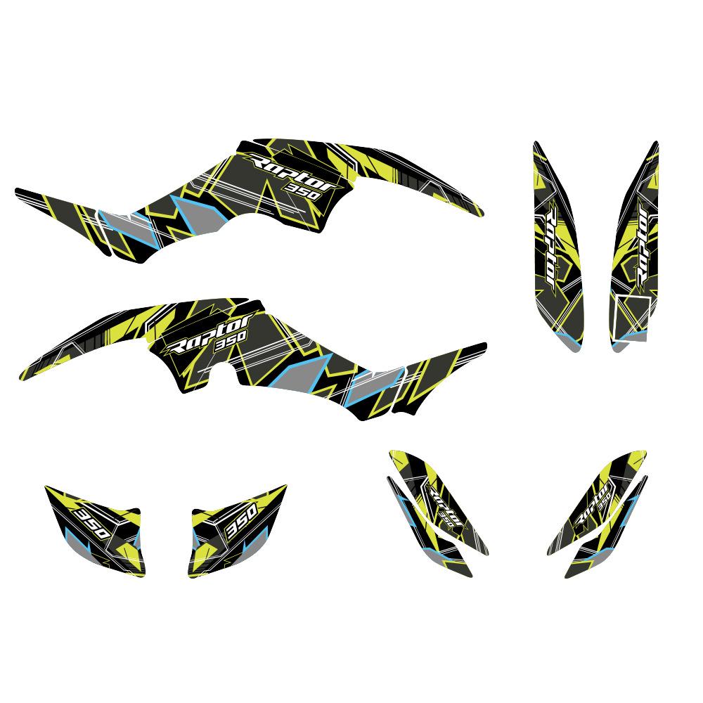 Full Set of Graphic Background Stickers for Yamaha Raptor 350 ATV YFM350