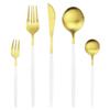 5Pcs Gold Dinnerware Cutlery Set Knife Cake Fork Tea Spoon Dinner Tableware Stainless Steel Flatware Home Kitchen Silverware Set