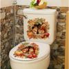 Autocollant de toilette 3D créatif et réaliste avec vision de chat mignon, décoration de couvercle de toilette en PVC auto-adhésif et imperméable
