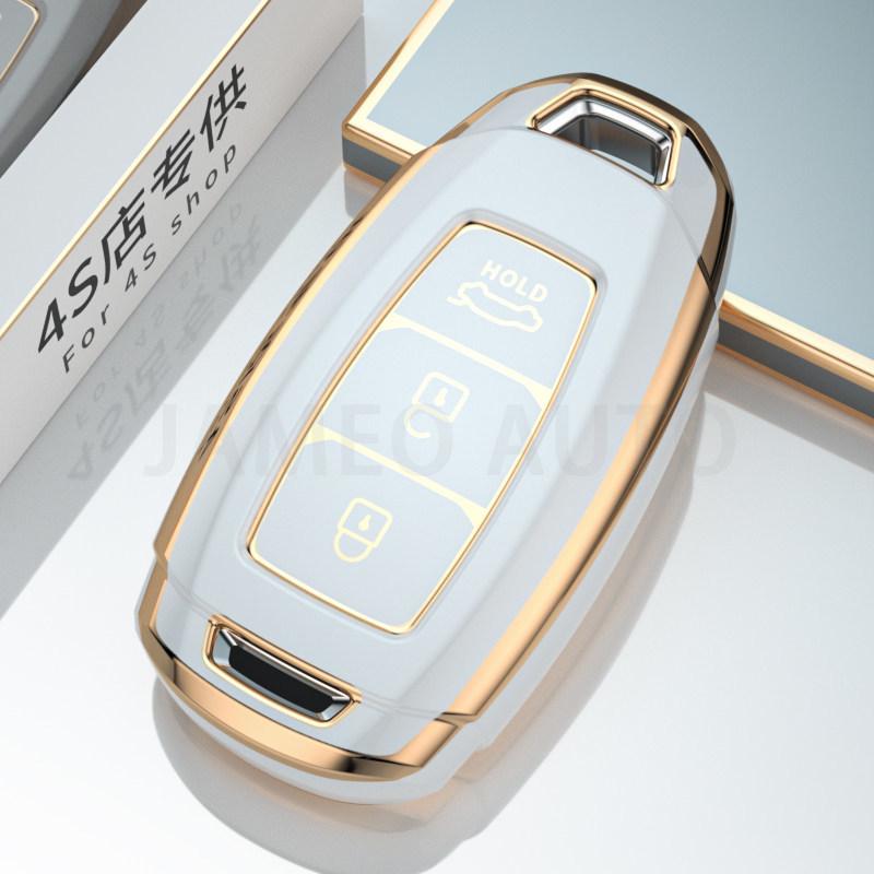 3 Buttons Tpu Car Key Case For Hyundai Palisade Grandeur Azera Elantra Gt Kona Tpu Remote Key Fob Protector Cover Accessories
