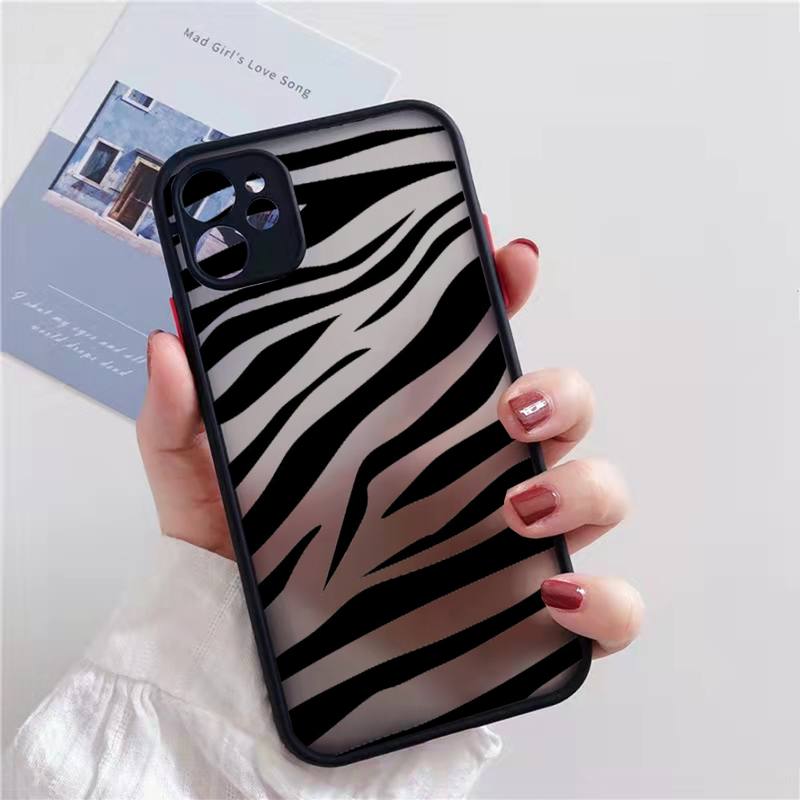 Iphone 11 Leopard Case Zebra Cow Stripe Pattern Print Transparent Phone Cases For Iphone 11 13 12 7 8 Plus Mini X Xs Xr Pro Max