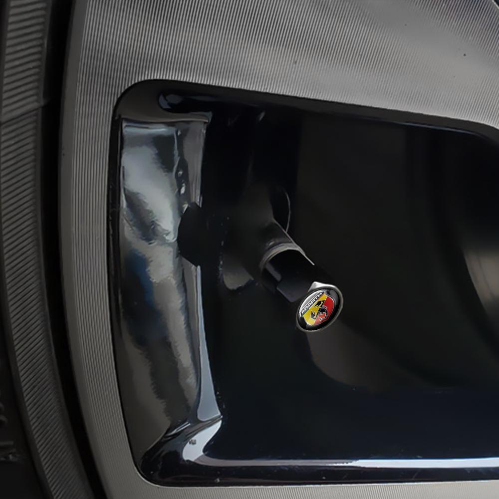 Auto Styling 4 Stück Auto Reifen Kohlefaser Metall Ventilkappe Abzeichen Zubehör Für Fiat ABARTH 500 Fiorino 595 124 Ducato Cross Palio