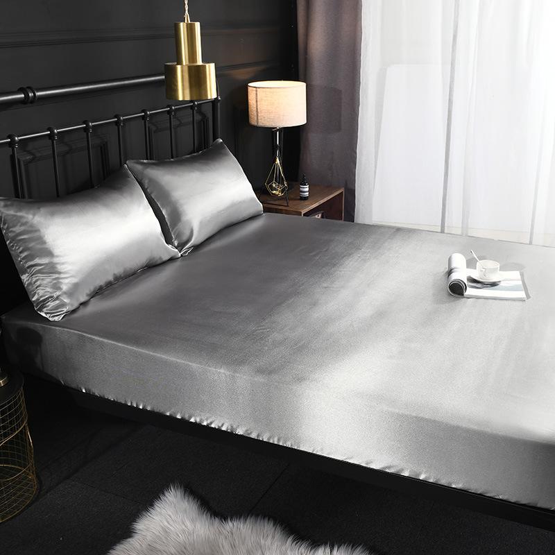 Luxuriöse Bettwäsche aus reiner Satinseide, weich, wendbar, hypoallergen, Bettlaken, Spannbettlaken, Kissenbezug, Baby, Zwilling, Voll, Queen, King Size