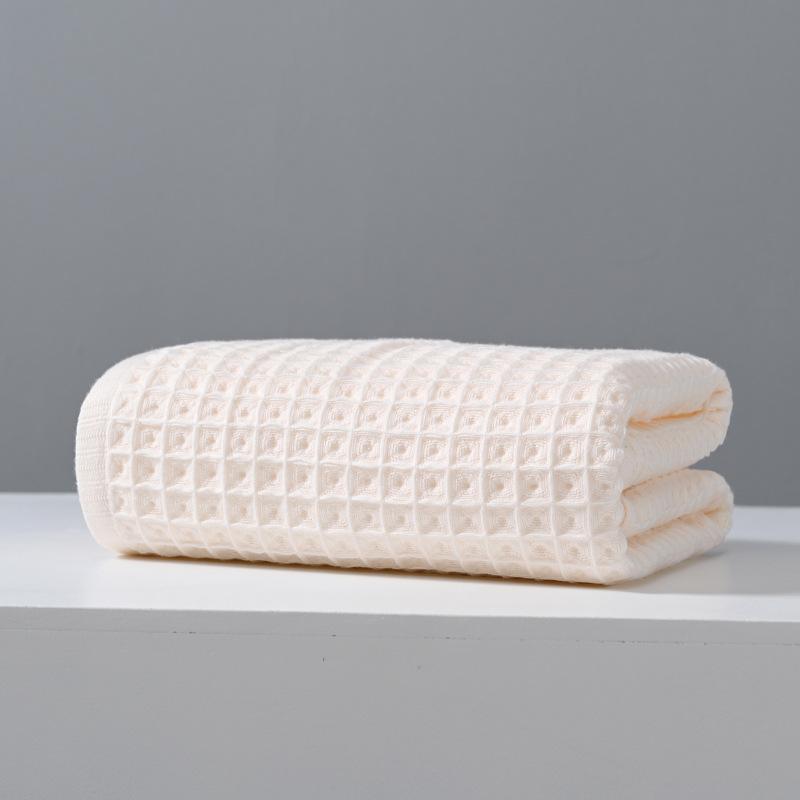 

Приятный для кожи, прочный, мягкий и удобный, хлопковый вафельный банный полотенце класса А, японское хлопковое ячеистое банное полотенце для взрослых, впитывающее влагу и легко сохнущее 70*140cm