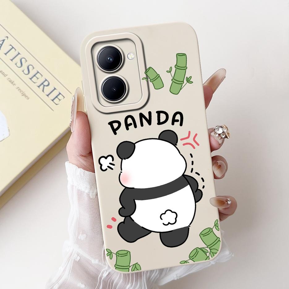 For Realme 10 4G Case RMX3630 Cute Panda Cartoon Cover Soft TPU Phone Case For Realme 10 Pro Plus Pro+ Realme10 5G Fundas Bumper
