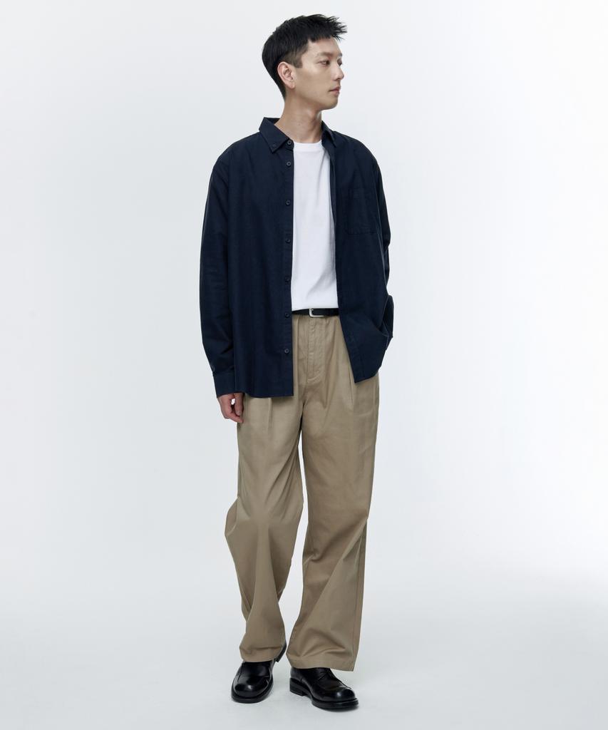Musinsa Standard Reverse Two-Tuck Wide Chino Pants [Beige]