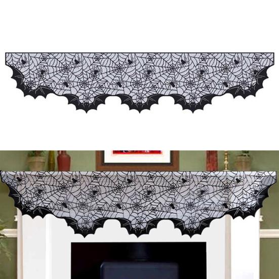 Halloween Deko Spinnennetz Fledermaus Vorhang Tischdecke Kaminschal Tischläufer