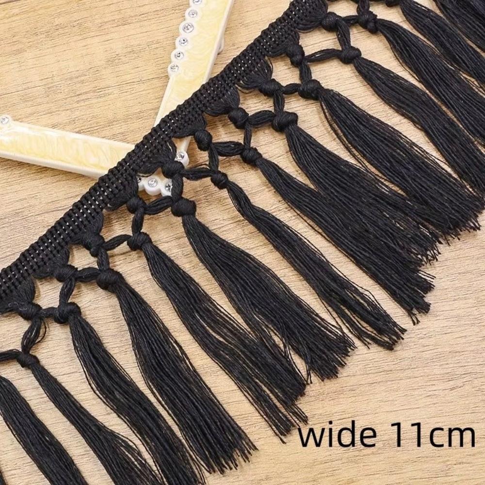 1Yard 11cm Wide Tassel Trim Ribbon Boho Style Macrame Tassel Ribbon For Home Textile