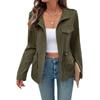 Women's Solid-Color Fashionable Casual Drawstring Waist Long-Sleeve Jacket For Fall/Winter