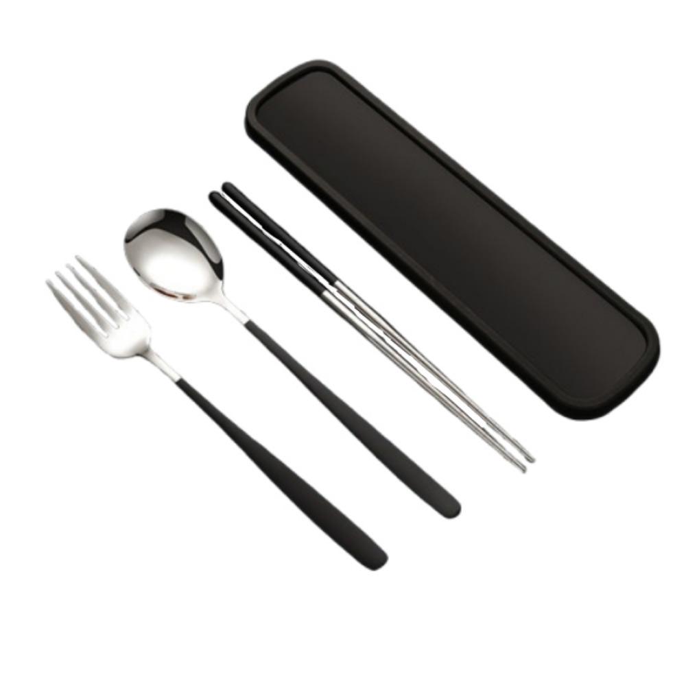 Silver/Gold Color Forks and Spoon Chopsticks Set Stainless Steel Travel Flatware  Picnic