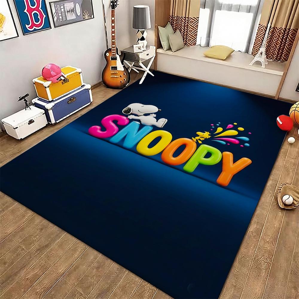 Snoopy Sweet Love Ride Rectangular Rug Nonslip Easyclean Carpet For Kids Bedroom Play Area Home Decor Great Holiday Gift