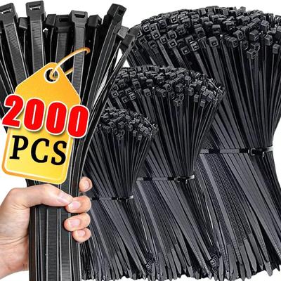 1000PCS Nylon Cable Ties Self Locking Plastic Cord Cable Tie Reusable Fastener Ring Loop Home Hardware Organizer Wire Straps
