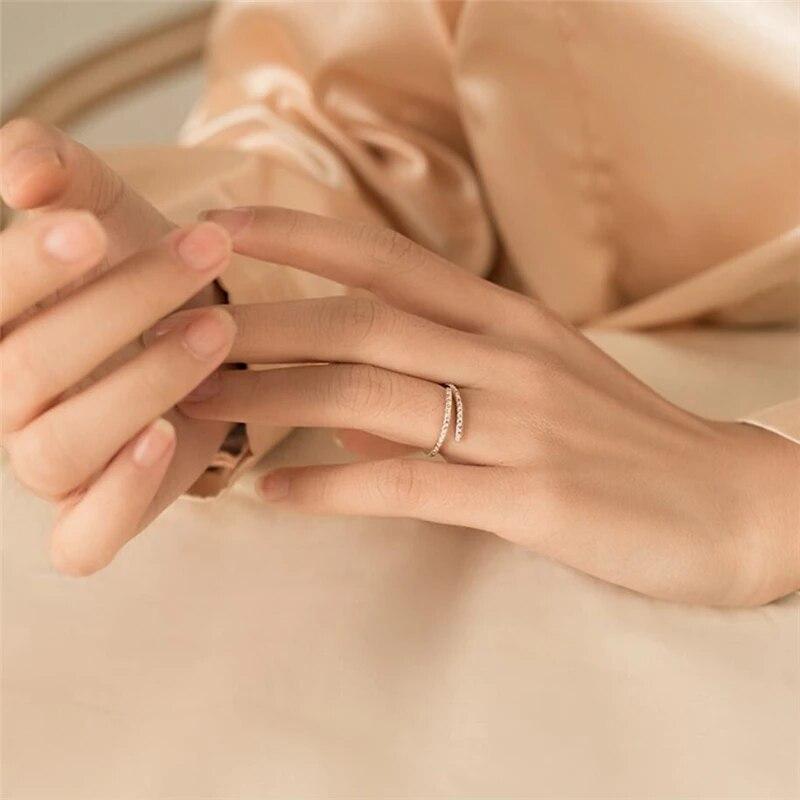 925 srebro pierścionki z cyrkonią dla kobiet dziewczynki Punk Hip Hop regulowany rozmiar Fashion Party biżuteria Jz085