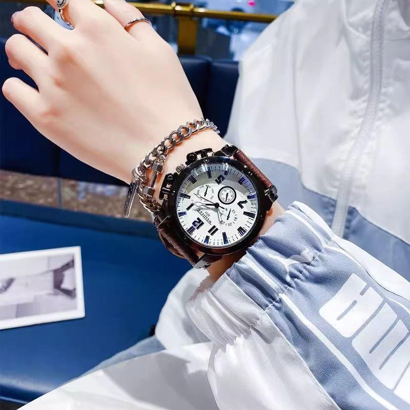 New Hong Kong Style Teen Premium Sense Black Technology Premium Sense Watch Large Dial Student Watch Men's ins Style