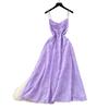 French Design Sense Heavy Industry Hollow Embroidery Waist Suspender Dress Women's Summer Thin Temperament Holiday Style Long Dress