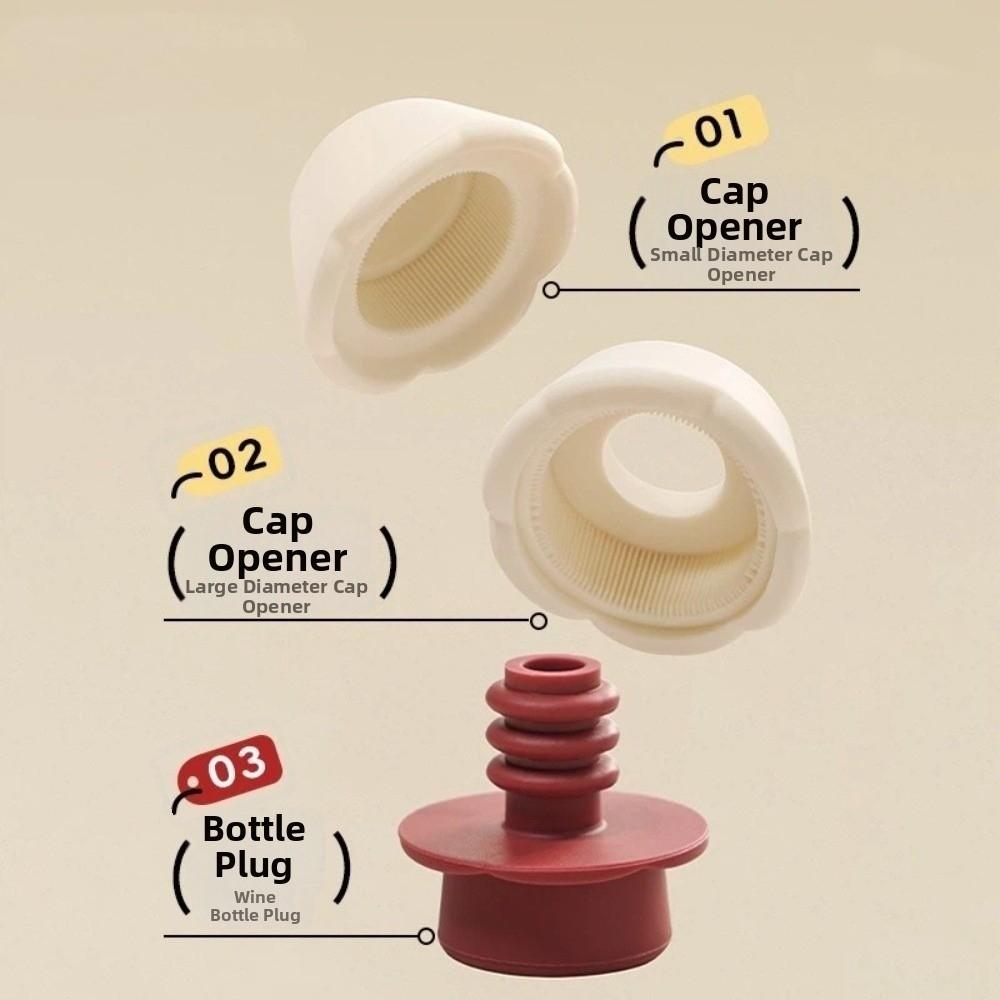 Anti-slip Sealing Stopper Silicone Multi-functional Bottle Opener Bottle Stopper  Outdoor Picnic