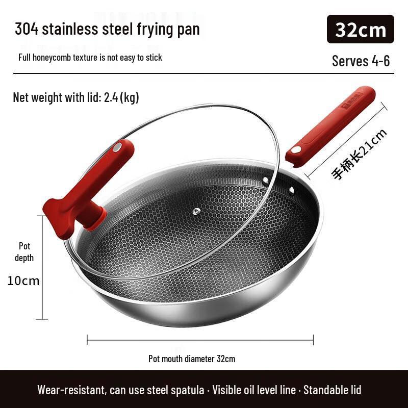 Kangbach (KBH) 304 Stainless Steel Non-stick Wok