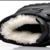 2024 Winter Shoes Men Ankle Boots Fashion Brand Male Footwear Genuine Leather Warm Plush Flat Non-slip Pure Black D230