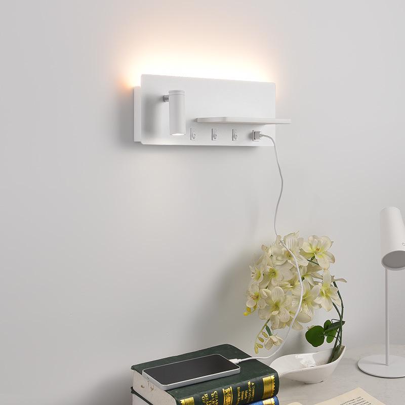 USB Wall Lamp: Modern LED Bedside Reading Light for Living Room, Guest Room, or Hotel