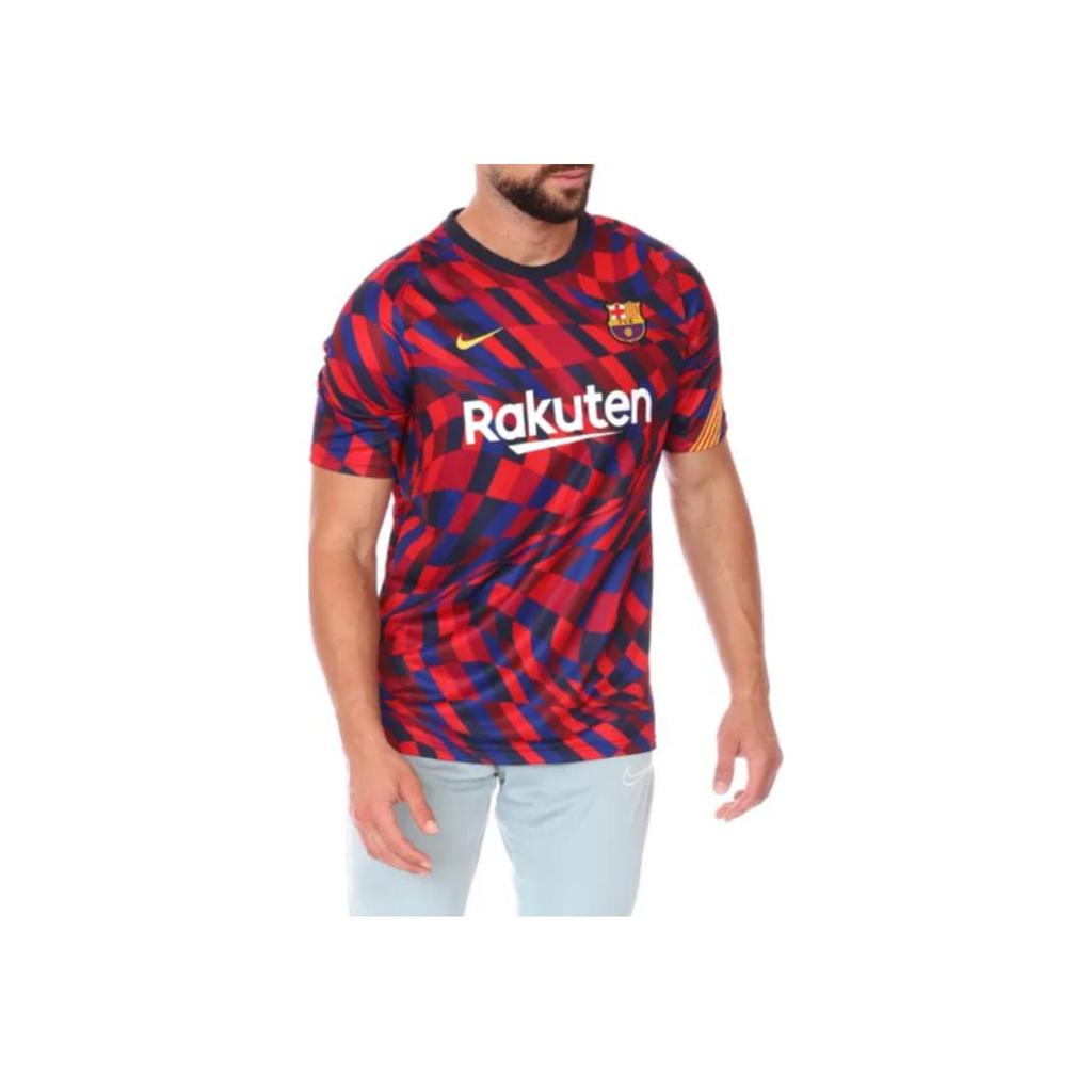 Nike FC Barcelona 20-21 Season Home Grid Short Sleeve Soccer Jersey Men Tops Multi CD5812-658