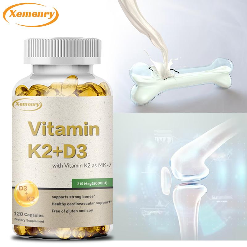 Vitamin K2+D3 Capsules 5000IU - Heart, Bone and Tooth Health, Immune Support