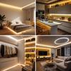 AXMOTUT 5m COB LED Strip Warm High High Flexible LED Strip Light with RF Remote and PSE Certified Power Easy No Tools for and Home DIY Light, 24V,