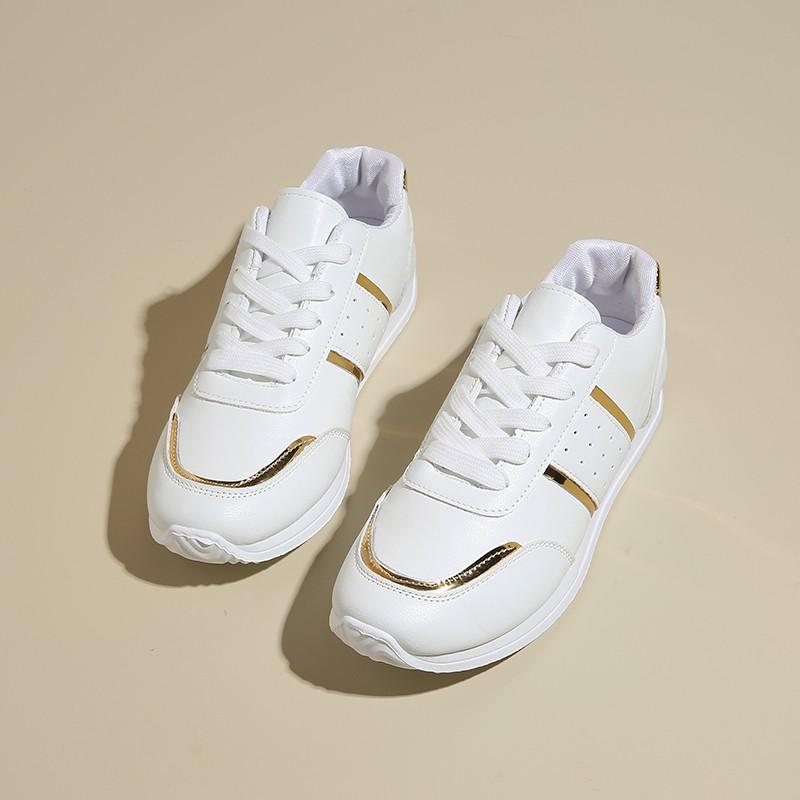 

Мода 2024Новинка Женская обувь из вулканизированной кожи с круглым носком на плоской подошве для женщин Кроссовки на платформе со шнуровкой Повседневные Модные туфли на плоской подошве в Пномпене 43 белый