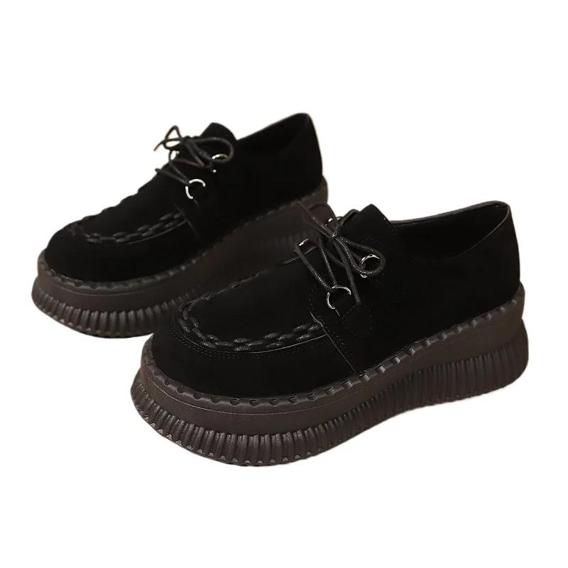 Fashion 2025 New Shoes Female Front Lace-up Women's High Heels Fashion Round Toe Casual Brand Best Seller Comfortable Platform Heels