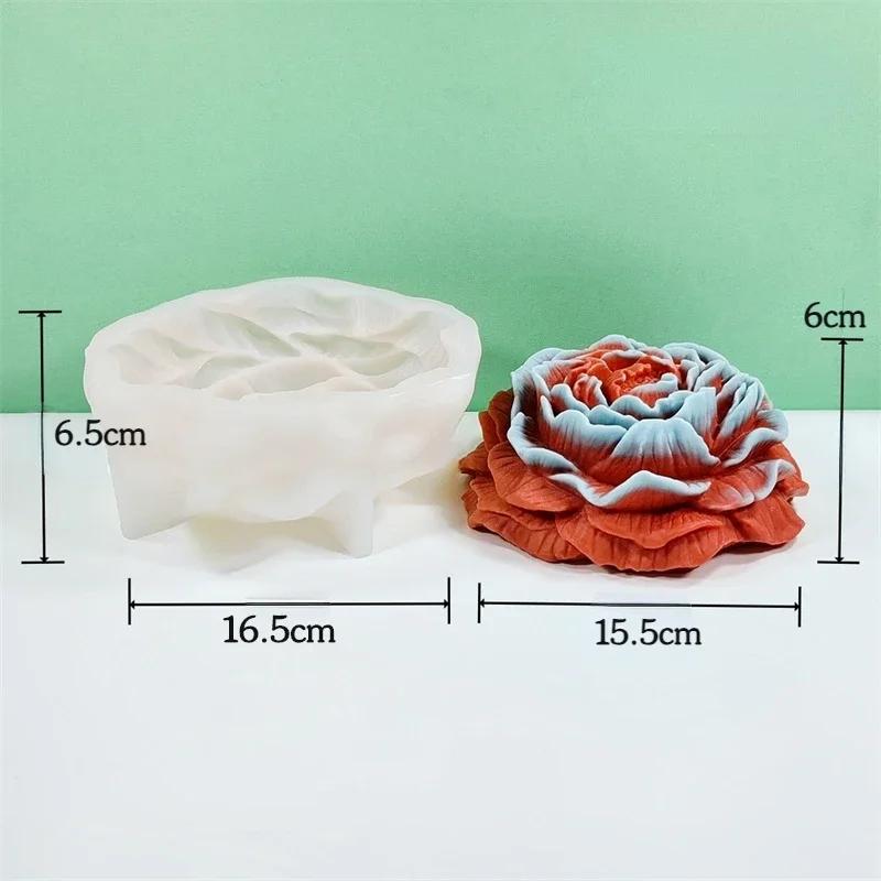 Large Flower Peony Candle Silicone Mould 3D Flower Soap Plaster Crafts Casting Mould DIY Cake Baking Tools Valentine s Day Gift