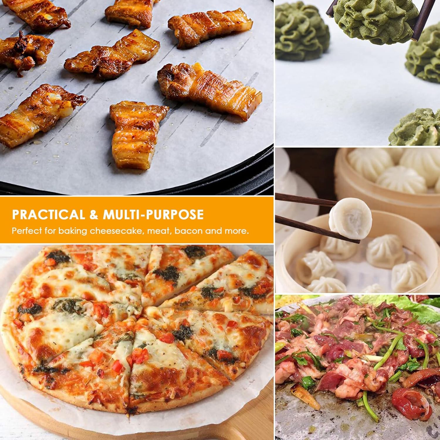 

100 PCS Parchment Paper, 11 Inch Round Baking Paper Liners, Unbleached Barbecue Paper Baking Sheets for Cooking, Steaming, Baking Cakes, Cookies,