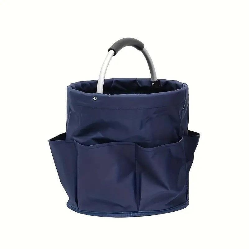 Collapsible Oxford Cleaning Caddy With Multiple Pockets Soft Handle For Home Cleaning Garden Tool Storage