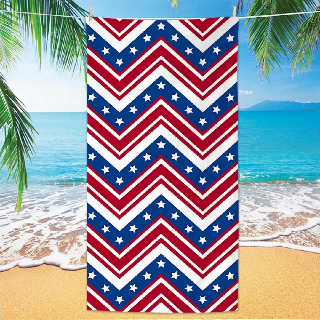 

Flag Pattern Beach Towel, Digital Printing Thin Quick-Dry Anti-Sand Microfiber Lightweight for Swim, Yoga, Travel, Gym, Gift W40*H60(CM)