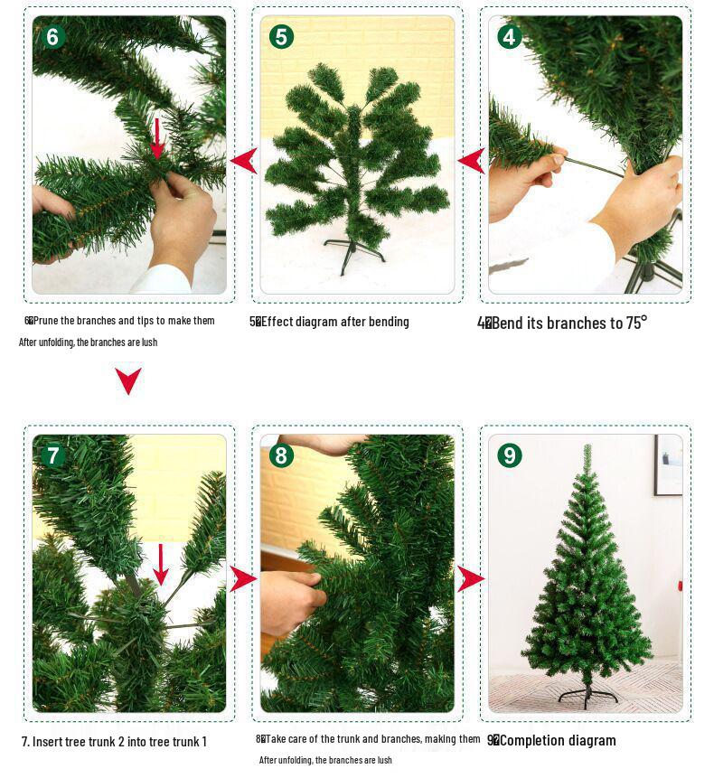 Golden Christmas Tree Set with Ornaments: 1.5m, 1.8m, 2.1m Flocked Pine with White Snow