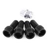 Locking Wheel Nut Set, 4Pcs M14*1.5MM Steel Wheel Bolt Lock Lug Nut Set with Key Replacement Accessories Black